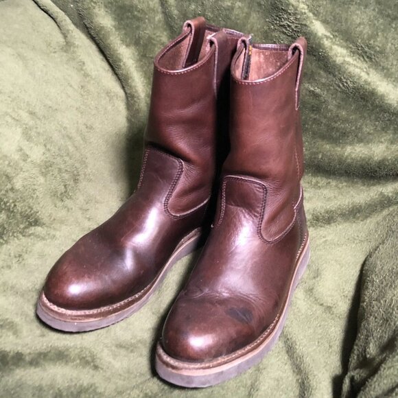 Roadmate Mens Work Boots Size 10.5 Brown Leather Pull On Mid Calf Almond Toe - Picture 4 of 15